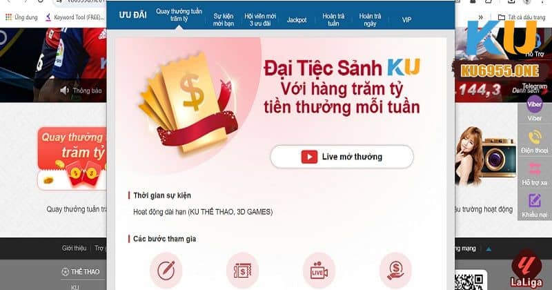 Cách nhận mã khuyến mãi KU6955