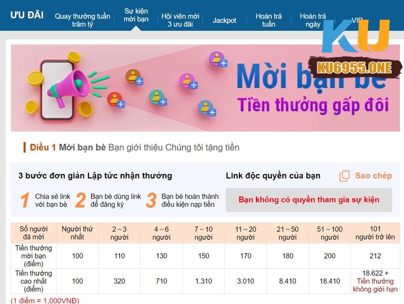 Tìm hiểu chi tiết về sự kiện mời bạn KU6955